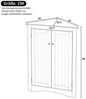 REDOM Vitrine 61,5x90 cm, mit 2 Türen und 3 Ebenen (Eck-Schrank, 1-St, Freistehend für Bad, Küche oder Wohnzimmer) Platzsparender Dreiecks-Schrank in Grün Bild 3