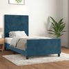 Einzelbettgestell Design für Erwachsene ohne Matratze Dunkelblau 90x190 cm Samt d4399e Bild 2