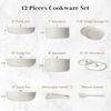 ANYSUN Topf-Set Induktion Pfannenset, Granit-Antihaftbeschichtung (Set, 12-tlg, Bratentopf 20/25 cm,Saute Pan 25 cm, Kochtopf 18/20 cm+ Deckel, Griff), Antihaft Kochgeschirr-Set mit Abnehmbaren Griffen, Stapelbar Topfset Bild 2