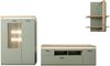 Wohnwand >MONIZ< (3-teilig) mit LED, Salbei grün/Eiche Evoke Dekor - 324x198x44 (BxHxT) Bild 2