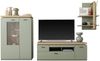Wohnwand >MONIZ< (3-teilig) mit LED, Salbei grün/Eiche Evoke Dekor - 324x198x44 (BxHxT) Bild 3