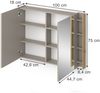 Badspiegelschrank Edelin Cashmere 100 x 75 cm mit Regalen Vicco Bild 2