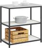 vidaXL Küchenaufbewahrung mit Regal Weiß 90 x 50 x 92 cm Stahl 874955 Bild 3