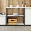 vidaXL Küchenaufbewahrung mit Regal Weiß 90 x 50 x 92 cm Stahl 874955 Bild 4