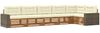 vidaXL Outdoor-Sofagarnitur 6 pcs Natur und Creme 402 x 172,5 x 73 cm 3383428 Bild 2