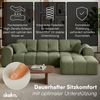 skølm 'Vanaheim' Sofa 3 Sitzer mit Hocker & 2 Kissen, Cloud Sofa dunkelgrün, Vollschaumcouch mit Federkern und Vakuum-Kompression, kein Aufbau erforderlich Bild 2