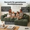 skølm 'Vanaheim' Sofa 3 Sitzer mit Hocker & 2 Kissen, Cloud Sofa dunkelgrün, Vollschaumcouch mit Federkern und Vakuum-Kompression, kein Aufbau erforderlich Bild 4