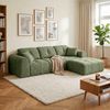 skølm 'Vanaheim' Sofa 3 Sitzer mit Hocker & 2 Kissen, Cloud Sofa dunkelgrün, Vollschaumcouch mit Federkern und Vakuum-Kompression, kein Aufbau erforderlich Bild 5
