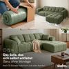 skølm 'Vanaheim' Sofa 3 Sitzer mit Hocker & 2 Kissen, Cloud Sofa dunkelgrün, Vollschaumcouch mit Federkern und Vakuum-Kompression, kein Aufbau erforderlich Bild 3