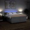vidaXL Boxspringbett mit Matratze Hellgrau 200x200 cm Stoff 3288302 Bild 5