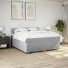 vidaXL Boxspringbett mit Matratze Hellgrau 200x200 cm Stoff 3288302 Bild 4