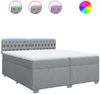 vidaXL Boxspringbett mit Matratze Hellgrau 200x200 cm Stoff 3288302 Bild 2