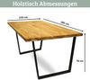 Massivholz Wohnzimmertisch MEDO - 180x100cm, Eichenholz, Trapez Gestell | Esstisch Holz Küchentisch Esszimmertisch Bild 2