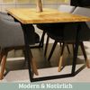 Massivholz Wohnzimmertisch MEDO - 180x100cm, Eichenholz, Trapez Gestell | Esstisch Holz Küchentisch Esszimmertisch Bild 3