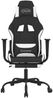 Gaming-Stuhl mit Fußstütze Schwarz und Weiß Stoff, Drehbar [3143730] Bild 3