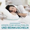 KNERST Kopfkissen Kopfkissen Fitform Technologie 100% Polyester, Füllung: FitForm Technologie – 100% Polyester, ergonomisches Schlafkissen ideal für jede Schlafposition, Kissen mit eleganter, grüner Biese Bild 3
