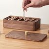 BlingBin Aufbewahrungsbox 2 Ebenen Schmuckaufbewahrung mit Deckel, Holz Schmuckkästchen (1er Set, 1 St, 19 x 10 x 7,5 cm), Doppellagig Massivholz Box für Halsketten, Uhren, Ringe, Ohrringe Bild 3