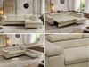 MKS Möbel 'Pablo L-Form' Ecksofa mit Schlaffunktion, verstellbare Kopfstützen, Beige, Samt, ohne Topper, Rechts Bild 2