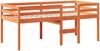 vidaXL Hochbett mit Dach Wachsbraun 90x190 cm Massivholz Kiefer 3282060 Bild 5