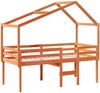 vidaXL Hochbett mit Dach Wachsbraun 90x190 cm Massivholz Kiefer 3282060 Bild 3