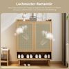 REDOM Schuhschrank aus natürlichem Rattan mit 2 Türen und 5 Regalböden,B80/H105/T35 cm Bild 3
