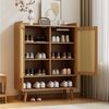 REDOM Schuhschrank aus natürlichem Rattan mit 2 Türen und 5 Regalböden,B80/H105/T35 cm Bild 2