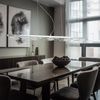 LED Hängeleuchte, Chrom, Glas satiniert, L 90 cm Bild 2
