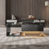 Merax Couchtisch hochglanz Sofatisch höhenverstellbar Beistelltisch mit LED-Beleuchtung (1-St, 100 L x 50 B x 33/47,5 H cm), Wohnzimmertisch mit Glasplatte & verstecktem Stauraum Bild 4