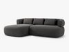 Micadoni 5-Sitzer Ecksofa Jenny Links Samt Salvador Dunkelgrau Bild 2