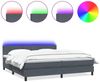 vidaXL Boxspringbett mit Matratze & LED Dunkelgrau 180x220 cm Samt 3316750 Bild 2
