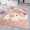 Vimoda Kinderteppich mit Ballons Elefant Tiere Pink, Rechteckig, Kinder Läufer für Mädchen und Jungs Bild 4