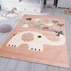 Vimoda Kinderteppich mit Ballons Elefant Tiere Pink, Rechteckig, Kinder Läufer für Mädchen und Jungs Bild 5
