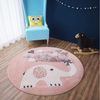 Vimoda Kinderteppich mit Ballons Elefant Tiere Pink, Rechteckig, Kinder Läufer für Mädchen und Jungs Bild 3