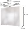 LED- Spiegelschrank 80 cm MANLY-03 Wotaneiche Nb. B/H/T: 80/64/20 cm Bild 5