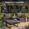 STEELSØN 'Tyranis' Metall Sitzgruppe, 4-teilig, schwarz, mit Tisch und Hocker, wetterfest, Gartenlounge für 2-4 Personen Bild 5