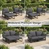 STEELSØN 'Tyranis' Metall Sitzgruppe, 4-teilig, schwarz, mit Tisch und Hocker, wetterfest, Gartenlounge für 2-4 Personen Bild 2