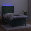 vidaXL Boxspringbett mit Matratze & LED Dunkelgrün 80x200 cm Samt 3139712 Bild 3
