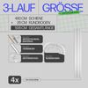 Bestlivings Gardinenschiene ( Weiß ) 480cm (4x120cm) 3-läufig + 2er Set Rundbogen Bild 3