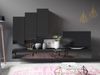 Wohnwand Calabrini XX (Farbe: Schwarz / Schwarz Hochglanz) Bild 2
