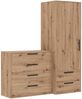 Marmex Möbel Arti 05B Kommode mit vier geräumigen Schubladen, Schubladenkommode, Sideboard, laminierte Spanplatte, artisan Eiche, 91,5x84,5x41 cm Bild 3