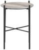 Moderner Beistelltisch META Eichen-Optik Couchtisch schwarzes Metallgestell Bild 2