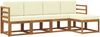 vidaXL Outdoor-Sofagarnitur 5 pcs Natur und Creme Massivholz Akazie 3366238 Bild 2