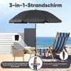 Sekey Sonnenschirm Ø180 cm Balkonschirm Terrassenschirm mit Schutzhülle und Bodenhülse, LxB: 180,00x180,00 cm, UV-Schutz 50+, höhenverstellbar, beidseitig um 30° knickbar Bild 2