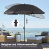 Sekey Sonnenschirm Ø180 cm Balkonschirm Terrassenschirm mit Schutzhülle und Bodenhülse, LxB: 180,00x180,00 cm, UV-Schutz 50+, höhenverstellbar, beidseitig um 30° knickbar Bild 3