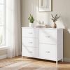 SONGMICS Kommode mit 5 Schubladen, Schubladenschrank mit Metallgestell, 98,7 x 30 x 74,7 cm, Weiß Bild 3