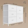 SONGMICS Kommode mit 5 Schubladen, Schubladenschrank mit Metallgestell, 98,7 x 30 x 74,7 cm, Weiß Bild 5