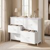 SONGMICS Kommode mit 5 Schubladen, Schubladenschrank mit Metallgestell, 98,7 x 30 x 74,7 cm, Weiß Bild 2