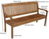 TPFGarden Gartenbank Menorca (aus massivem Akazienholz Holzbank, 1-St, Sitzbank Outdoor Gartenbank 3-Sitzer 157cm), Holz ist geölt - Hochwertige Verarbeitung Bild 2