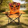 Mojawo Klappstuhl Kinder Anglersessel Orange mit Getränkehalter und Tasche Motiv Tiger Bild 2