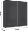 rauch Quadra, Kleiderschrank, Schiebetürenschrank, 2-türig, mit 2 Kleiderstangen und 4 Einlegeböden, Farbe Grau metallic, BxHxT 226x229x61cm Bild 4